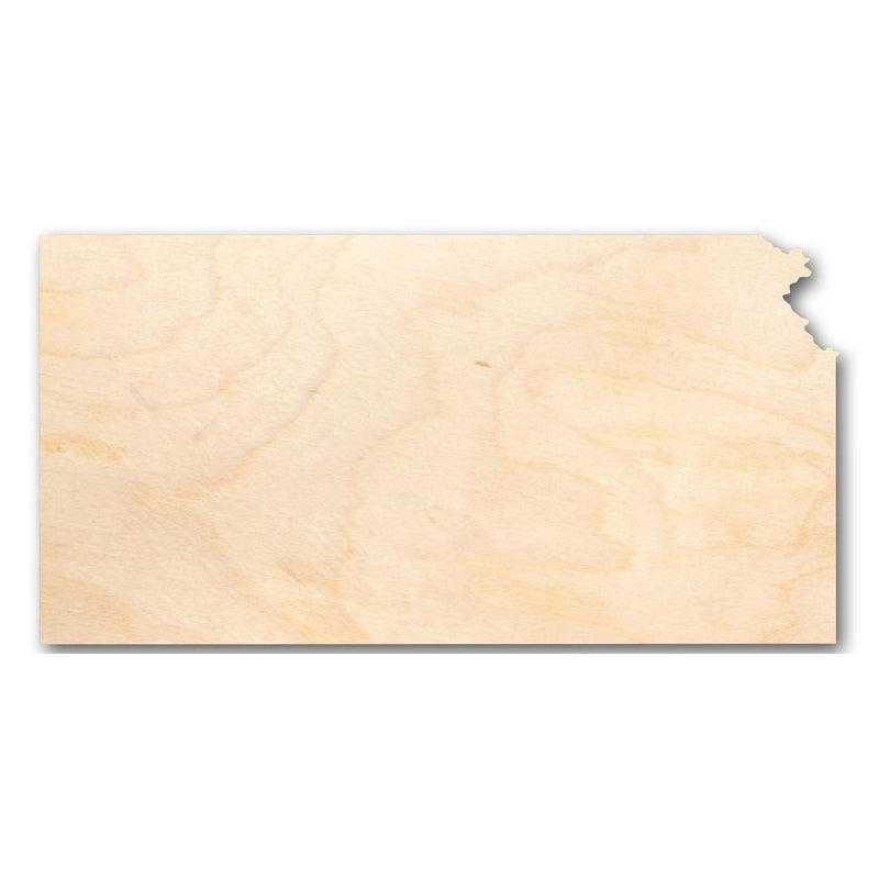 Unfinished Wood Kansas Shape - State - Craft - up to 46" DIY