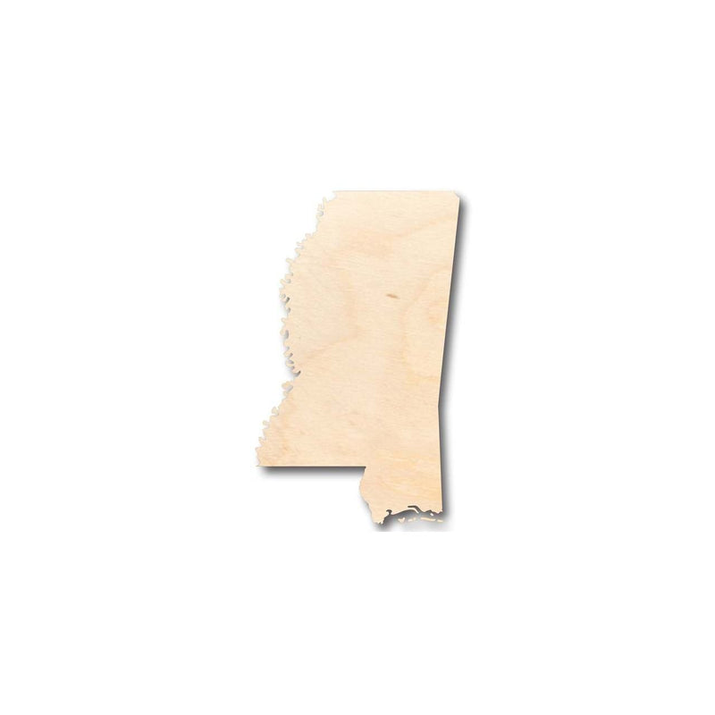 Unfinished Wood Mississippi Shape - State - Craft - up to 46" DIY