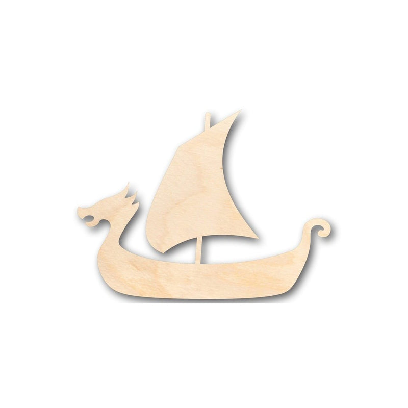 Unfinished Wood Viking Ship Shape - Sailing - History - Craft - up to 46" DIY