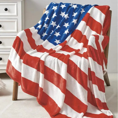 Union jack red & navy cozy flannel throw blanket for living room