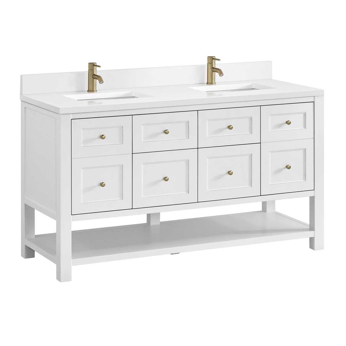 James Martin Breckenridge 60" Double Bathroom Vanity, Bright White