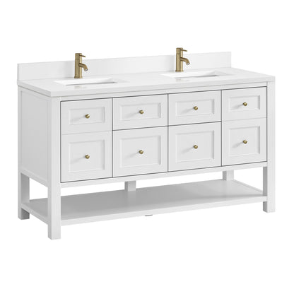 James Martin Breckenridge 60" Double Bathroom Vanity, Bright White