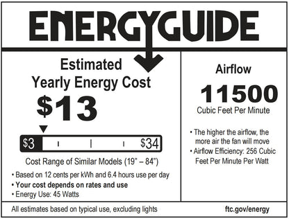 84 Inch 100 Inch Silent Storm Extra Large Ceiling Fan with Remote Control