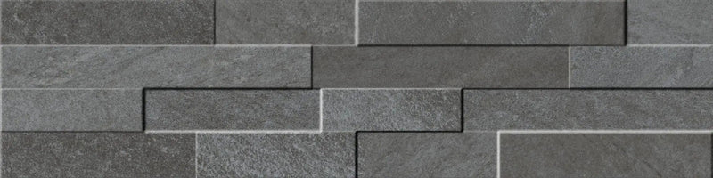 Veneer World Urban Ledgestone Explore Volcanic Black Quartz Look Porcelain Accent Tiles 6x24