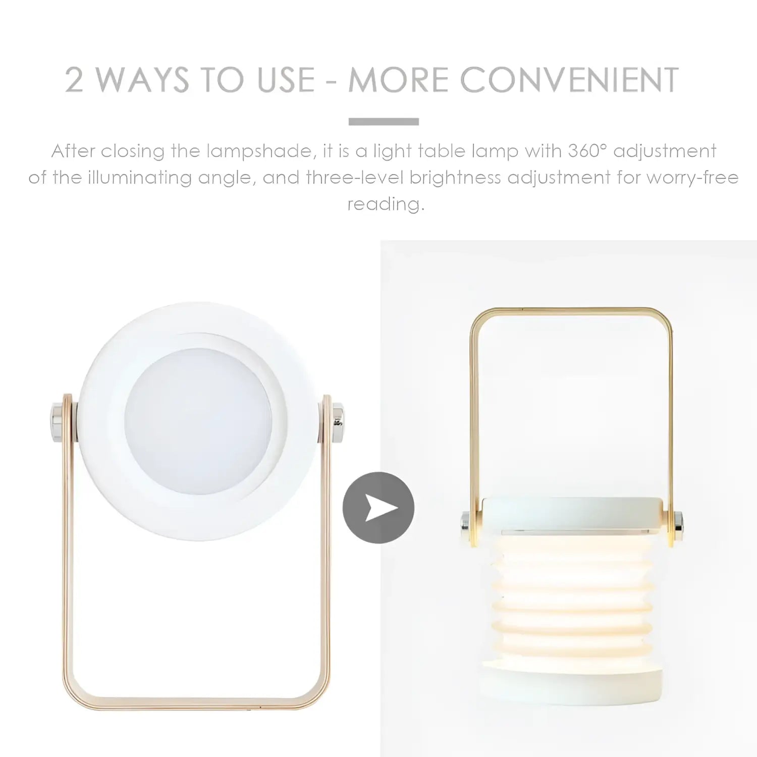 USB Rechargeable & Portable Lamp with Foldable LED Light Feature
