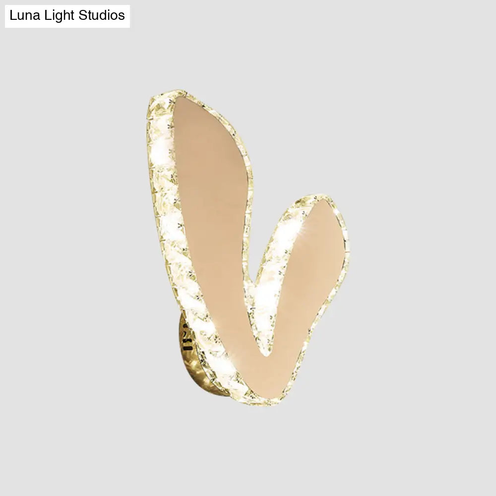 DecorBites™ V-Shape Crystal Block LED Wall Sconce in Chrome - Minimalist Flush Mount Lamp with Warm/White Light