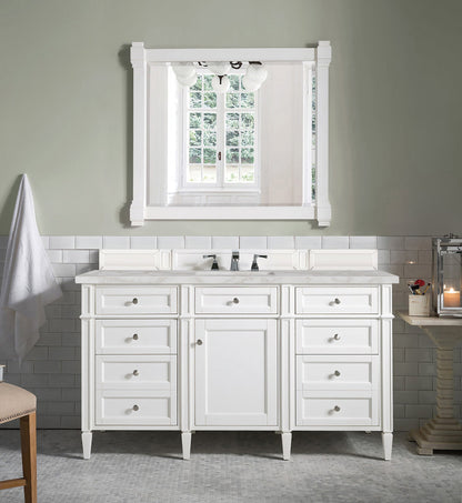 James Martin Brittany 60" Single Bathroom Vanity, Bright White
