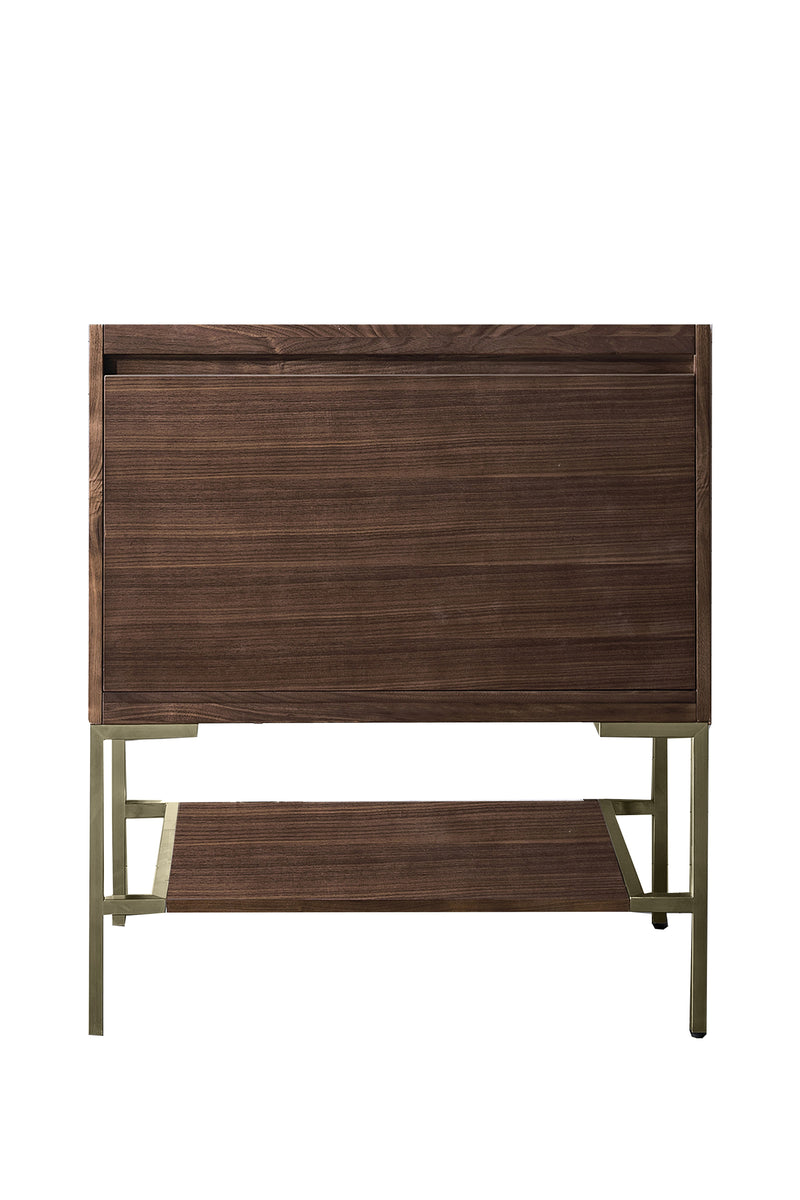 James Martin Mantova 31.5" Single Bathroom Vanity, Mid-Century Walnut