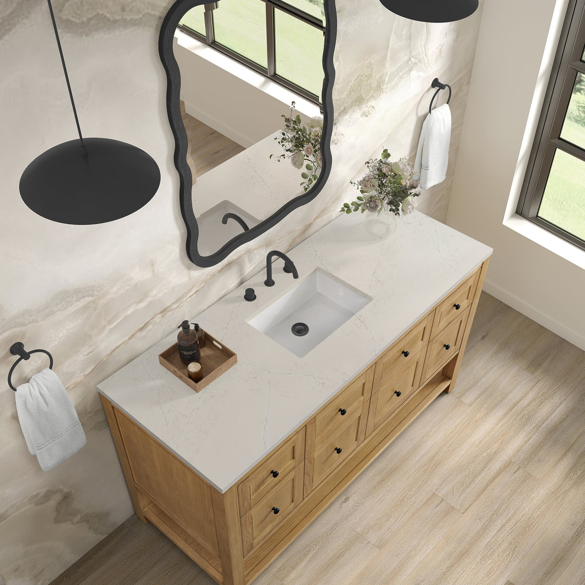 James Martin Breckenridge 60" Single Bathroom Vanity, Light Natural Oak