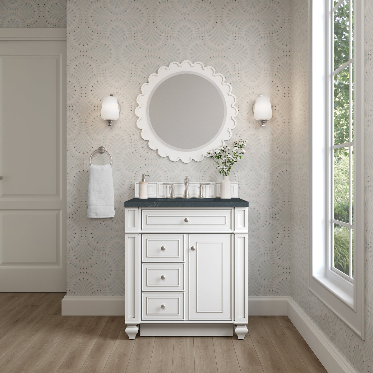 James Martin Bristol 30" Single Bathroom Vanity, Bright White