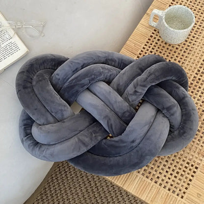 Velvet knot throw pillow living room decorative cushion