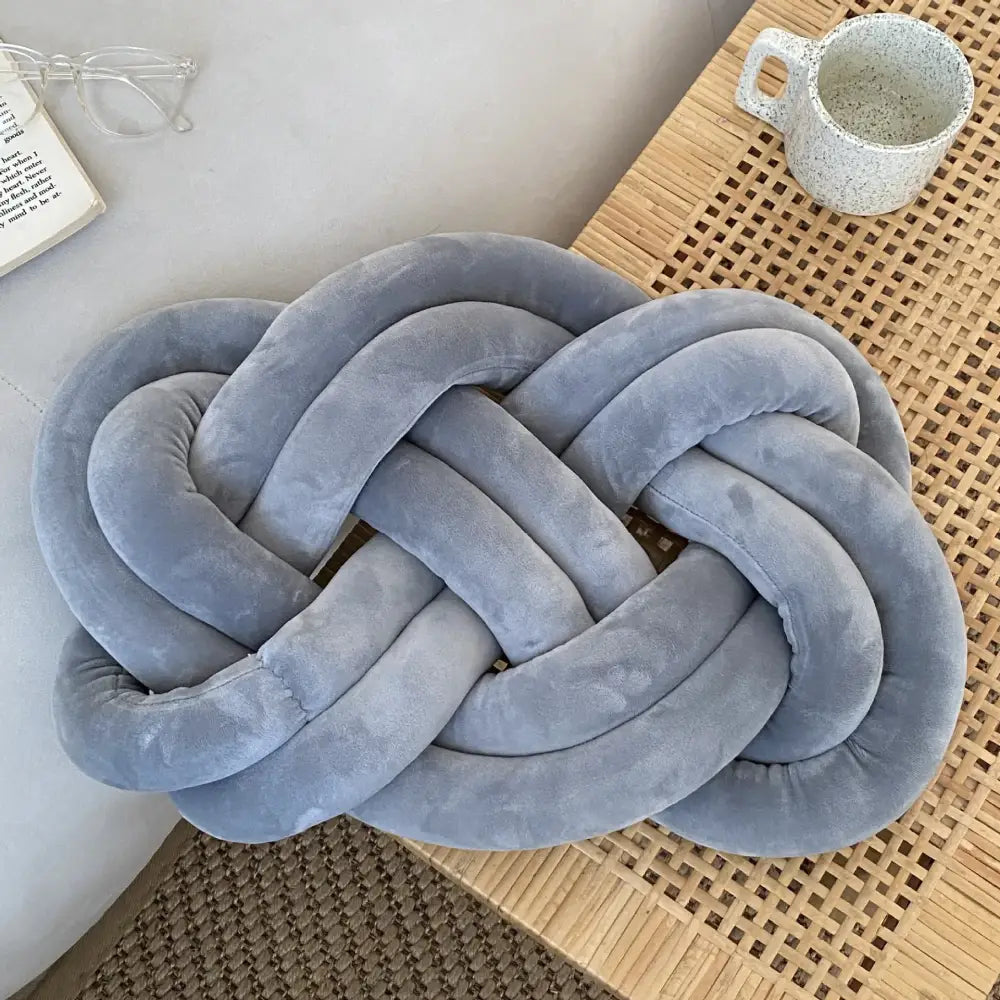 Velvet knot throw pillow living room decorative cushion