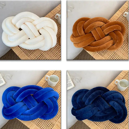 Velvet knot throw pillow living room decorative cushion