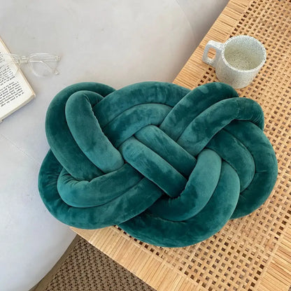 Velvet knot throw pillow living room decorative cushion