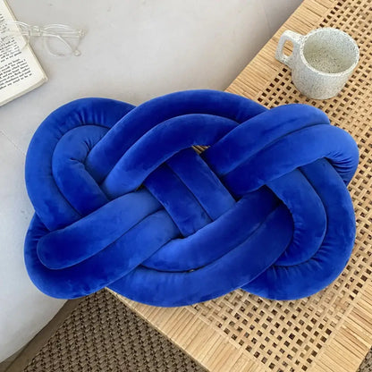 Velvet knot throw pillow living room decorative cushion