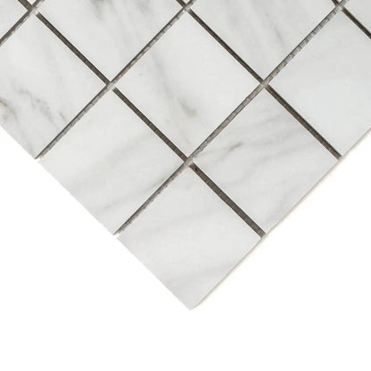 Venato Bianco Glossy Straight Joint 2x2 Porcelain Mosaics 12x12