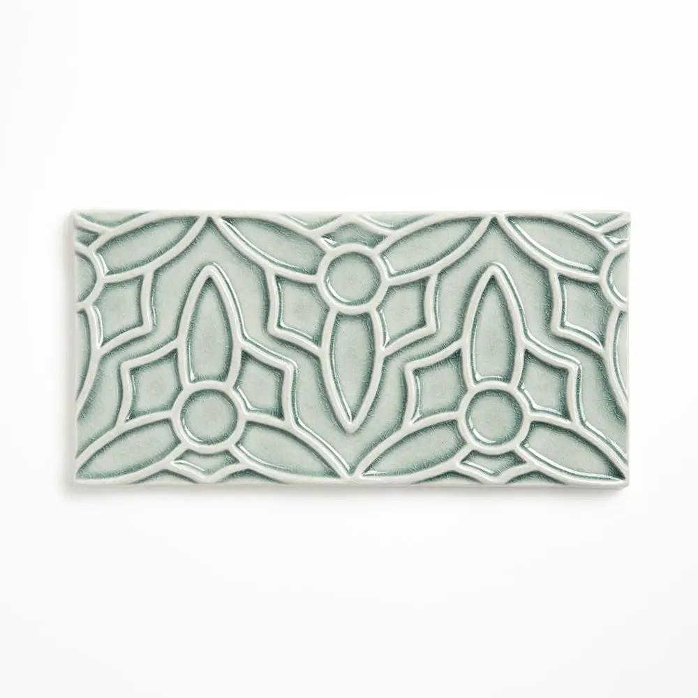 Verdant Crackled Barcelona Ceramic Accent Tiles 4x8