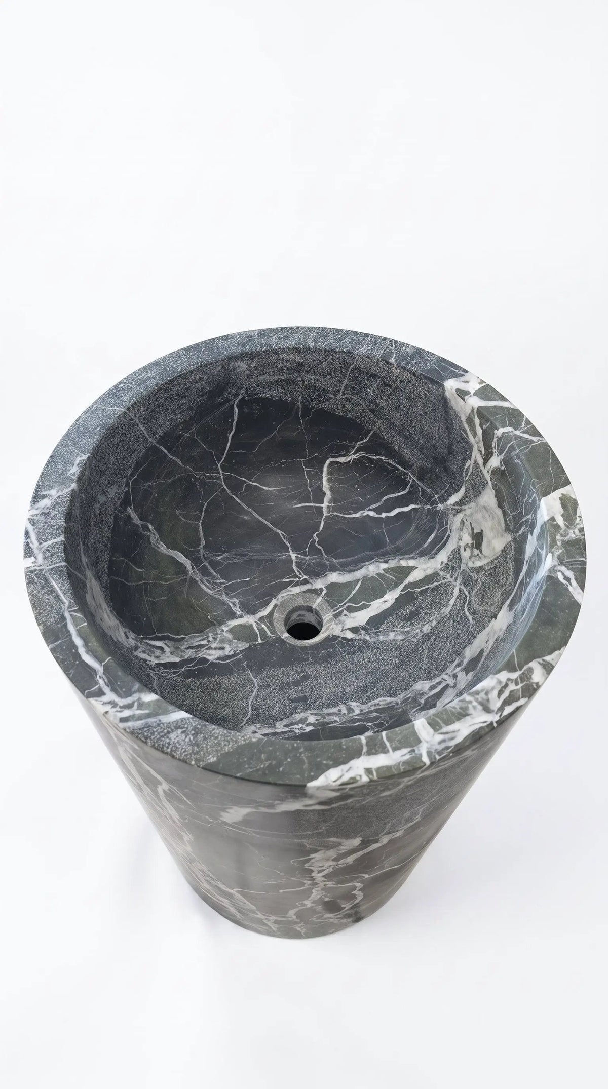 Black Granite Pedestal Bathroom Sink Column 16 Inch