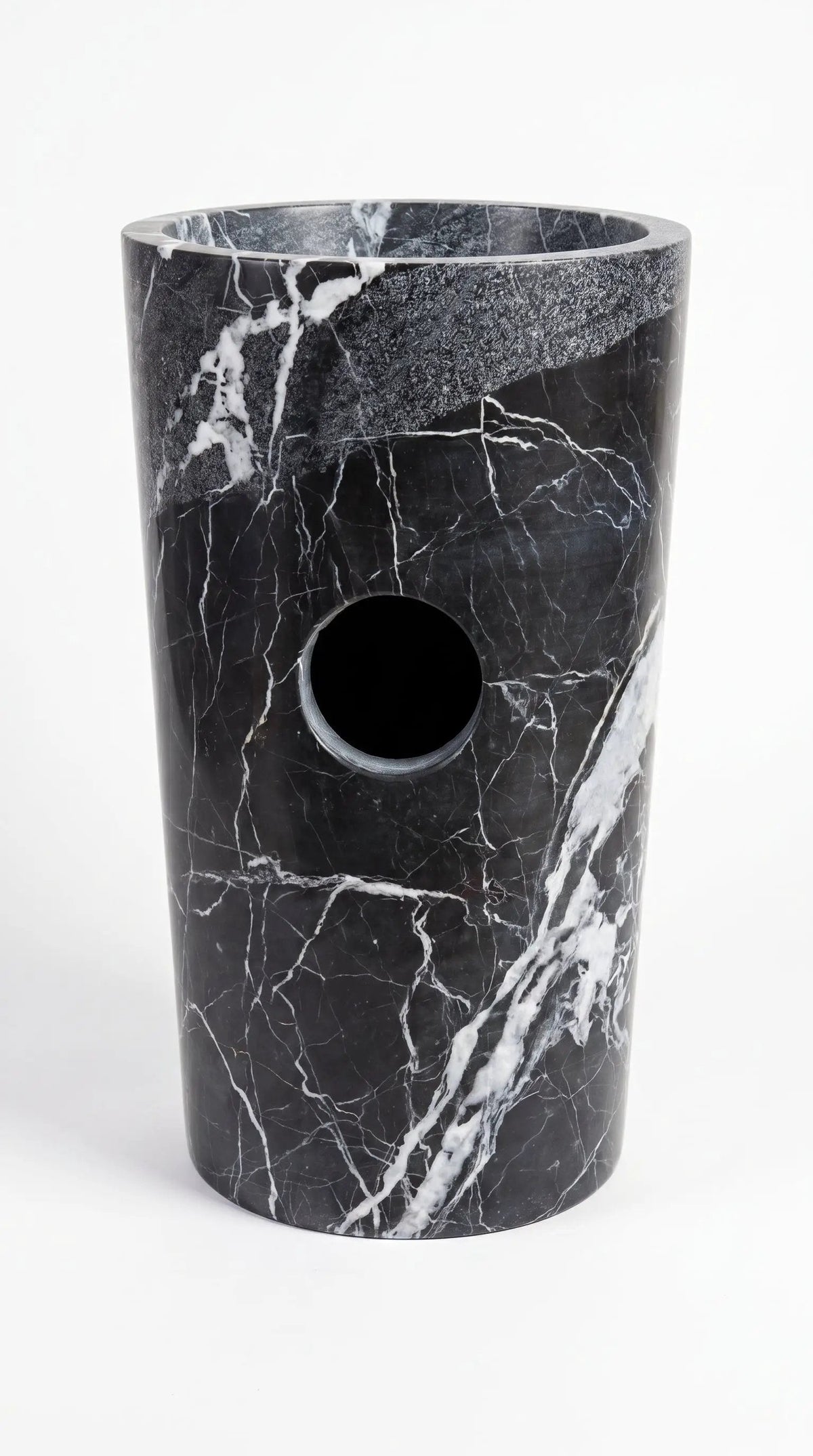 Black Granite Pedestal Bathroom Sink Column 16 Inch