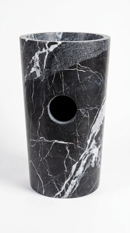 Black Granite Pedestal Bathroom Sink Column 16 Inch