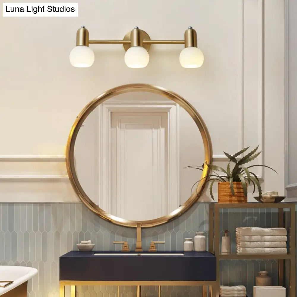 DecorBites™ Versatile Swivel Dome Milk Glass Vanity Light - Postmodern Brass Wall Lamp for Bath Décor