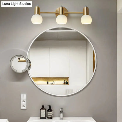 DecorBites™ Versatile Swivel Dome Milk Glass Vanity Light - Postmodern Brass Wall Lamp for Bath Décor