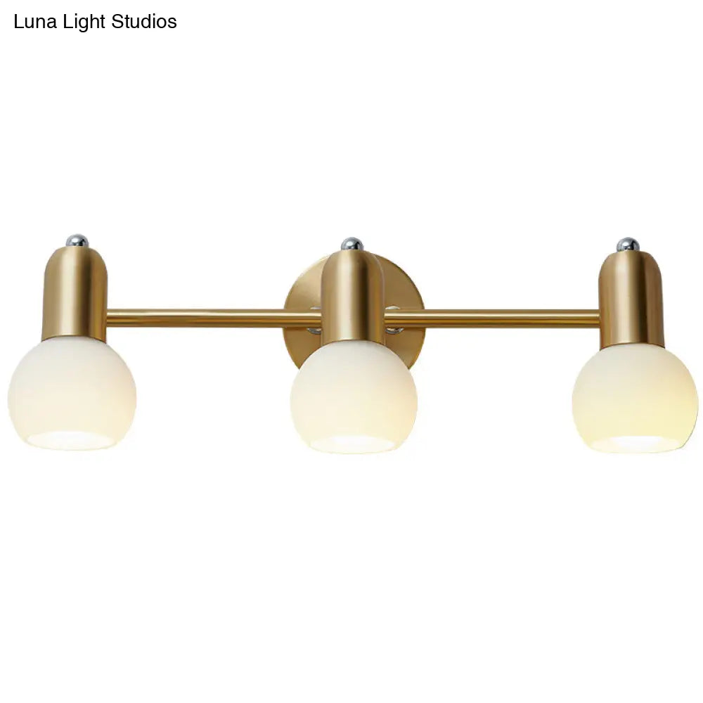 DecorBites™ Versatile Swivel Dome Milk Glass Vanity Light - Postmodern Brass Wall Lamp for Bath Décor