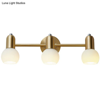 DecorBites™ Versatile Swivel Dome Milk Glass Vanity Light - Postmodern Brass Wall Lamp for Bath Décor