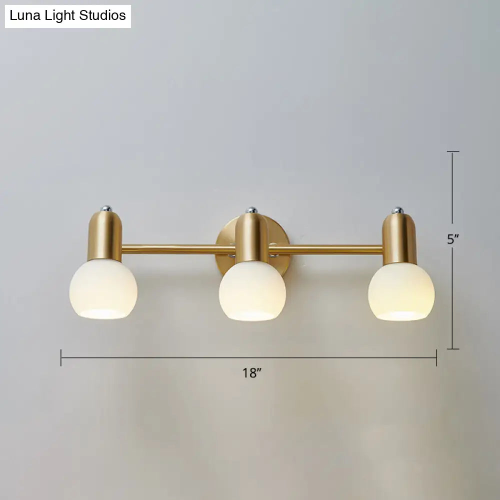 DecorBites™ Versatile Swivel Dome Milk Glass Vanity Light - Postmodern Brass Wall Lamp for Bath Décor
