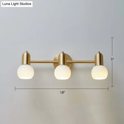 DecorBites™ Versatile Swivel Dome Milk Glass Vanity Light - Postmodern Brass Wall Lamp for Bath Décor