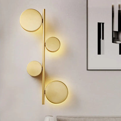 DecorBites™ Vertical Linear Sconce Light: Black/Gold Finish, Post-Modern Design with 3 LED Metal Wall Lamp Heads