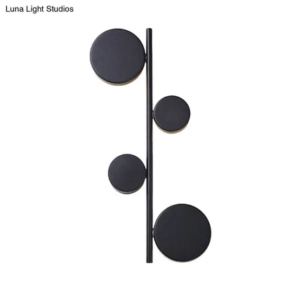 DecorBites™ Vertical Linear Sconce Light: Black/Gold Finish, Post-Modern Design with 3 LED Metal Wall Lamp Heads