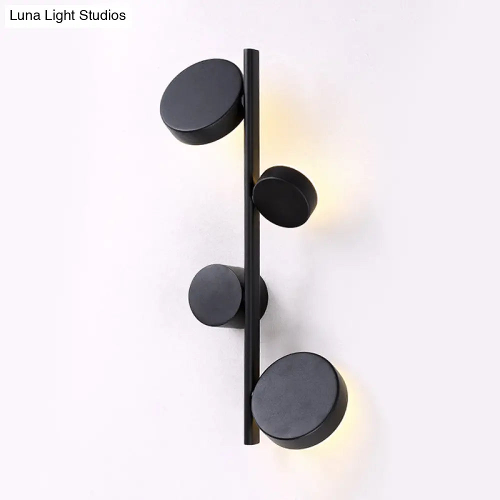 DecorBites™ Vertical Linear Sconce Light: Black/Gold Finish, Post-Modern Design with 3 LED Metal Wall Lamp Heads