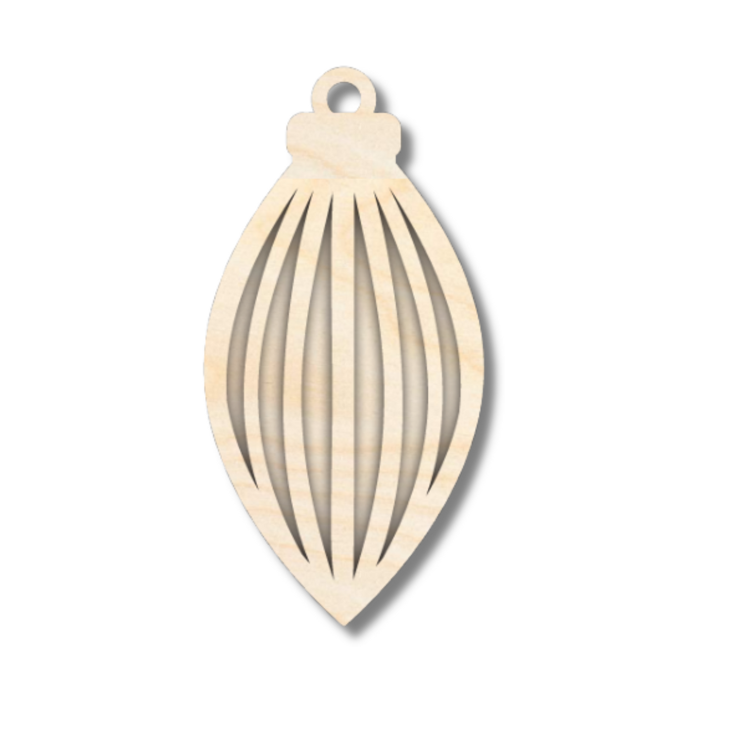 Unfinished Wood Layered Christmas Bulb Ornaments | 2 Piece | 5" Tall | 1/8" Wood | Wood Craft DIY