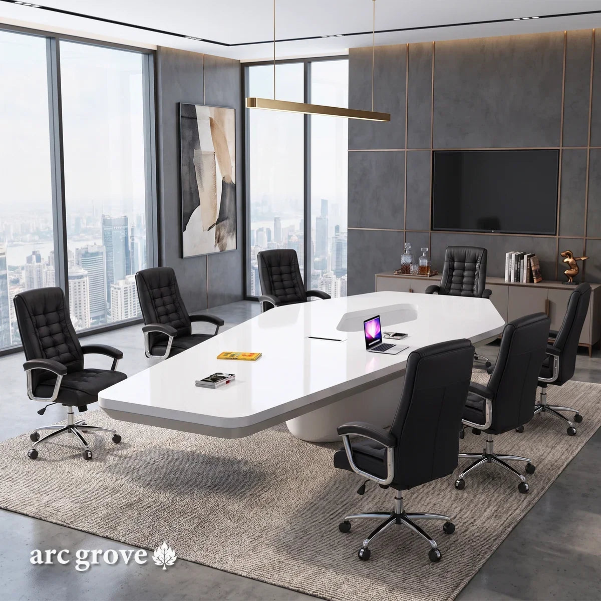 Vertix · Conference Room Table, Tapered Hexagon