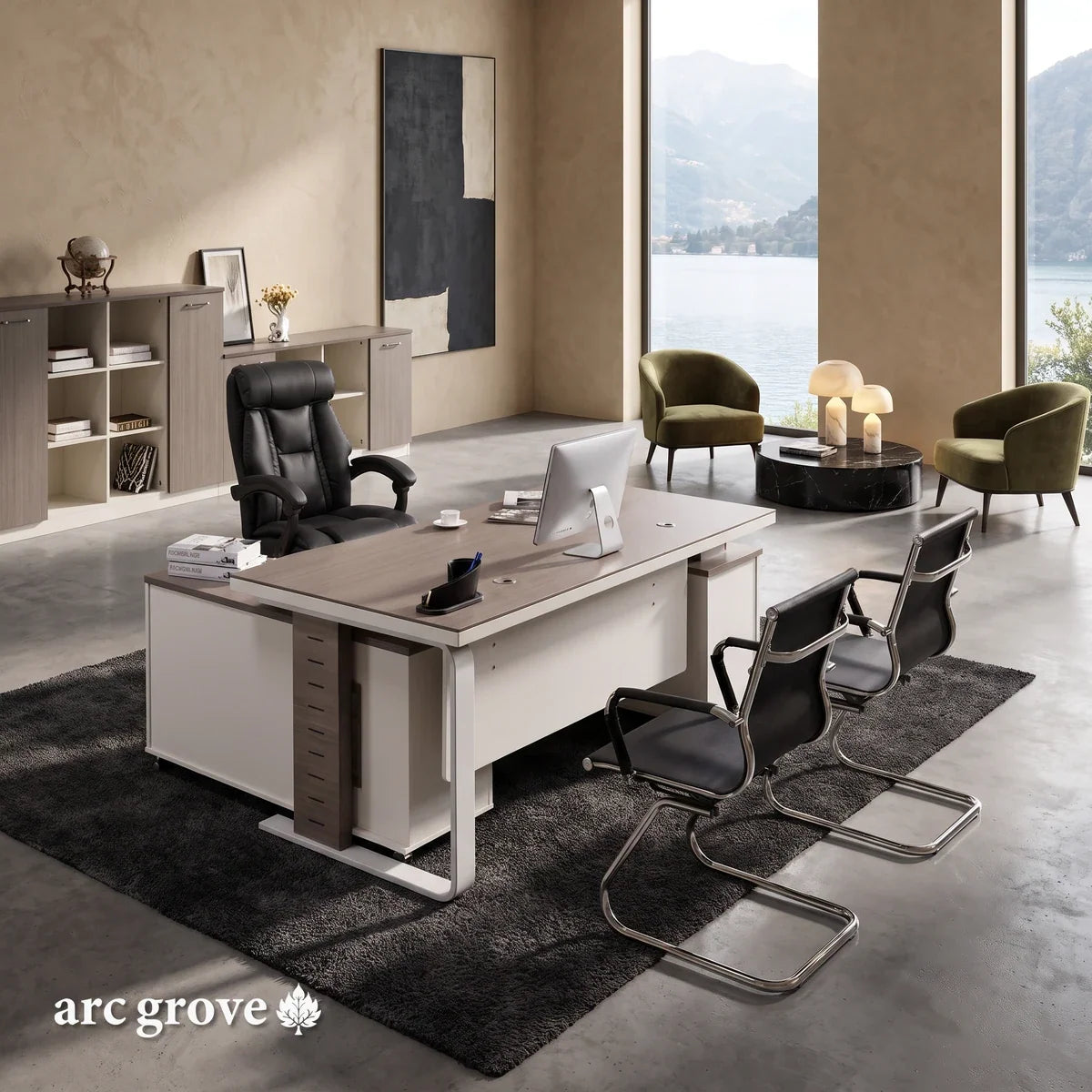 Vesper · Executive Desk w/ Mobile Storage