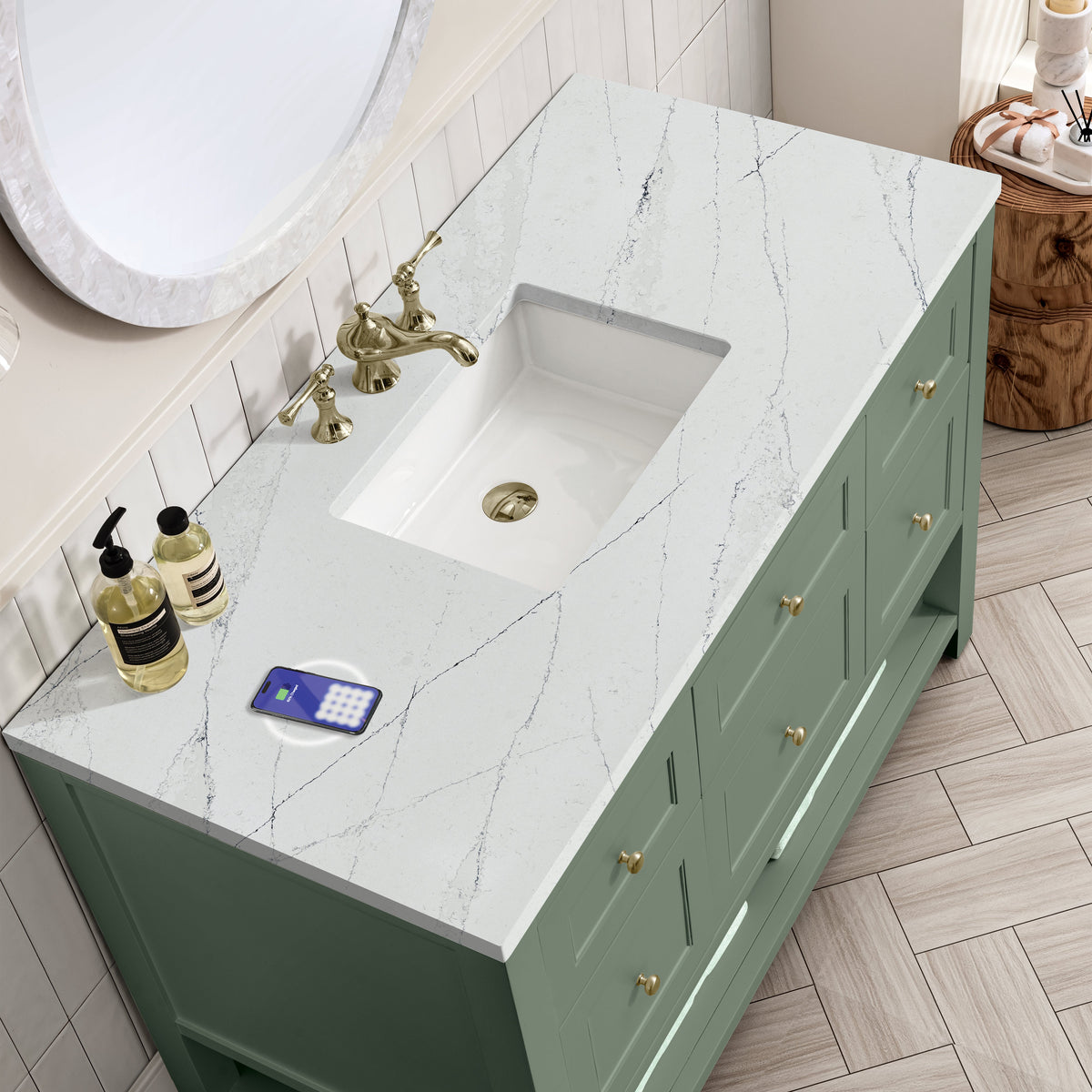 James Martin Breckenridge 48" Single Bathroom Vanity, Smokey Celadon