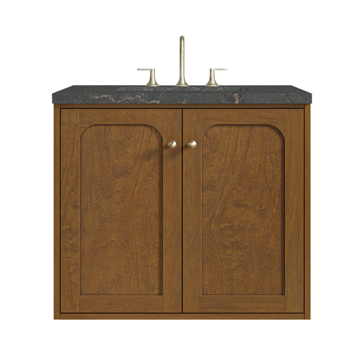 James Martin Laurent 30" Dual Mount Single Bathroom Vanity, Honey Oak