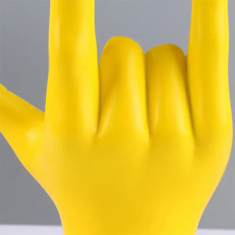 Vibrant abstract hand love sculpture living room rock gesture decor