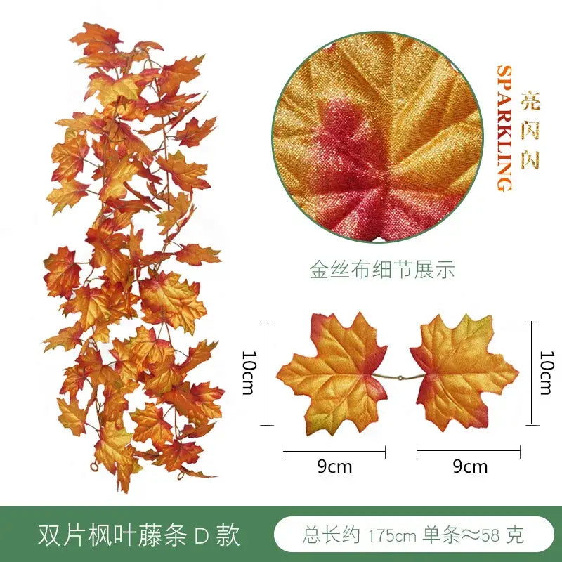 Vibrant autumn harvest hanging decoration living room leaf garland