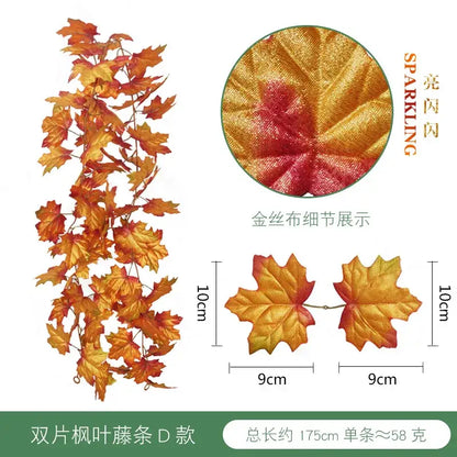 Vibrant autumn harvest hanging decoration living room leaf garland
