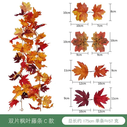 Vibrant autumn harvest hanging decoration living room leaf garland