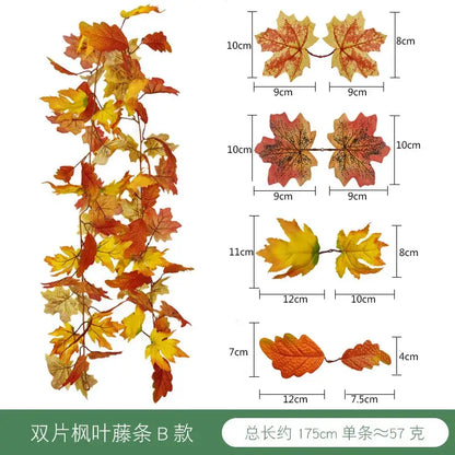 Vibrant autumn harvest hanging decoration living room leaf garland