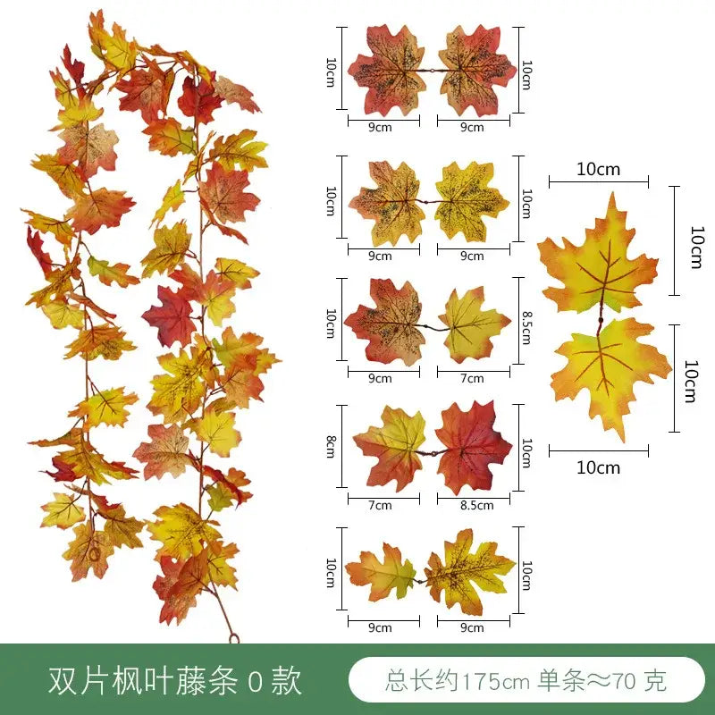 Vibrant autumn harvest hanging decoration living room leaf garland