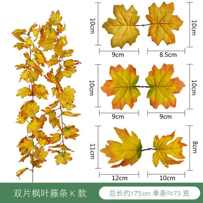 Vibrant autumn harvest hanging decoration living room leaf garland