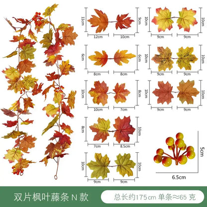 Vibrant autumn harvest hanging decoration living room leaf garland