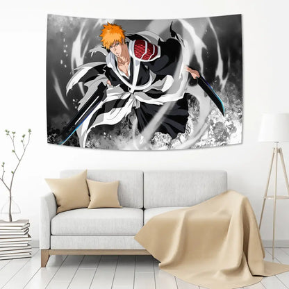 Vibrant bleach japan anime tapestry bedroom wall hanging