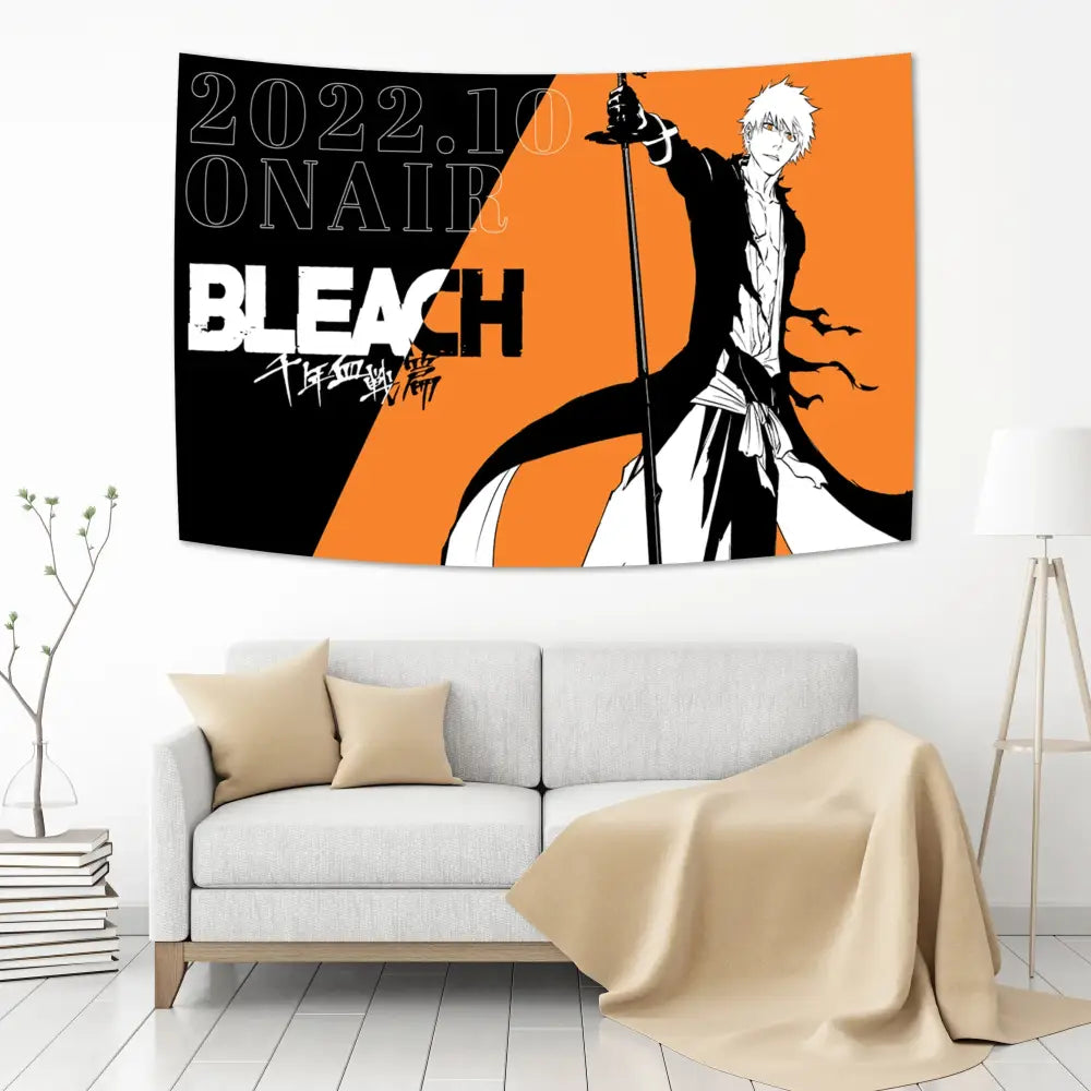 Vibrant bleach japan anime tapestry bedroom wall hanging