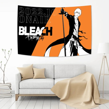 Vibrant bleach japan anime tapestry bedroom wall hanging