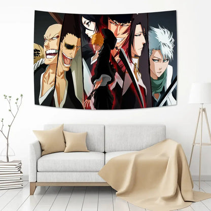 Vibrant bleach japan anime tapestry bedroom wall hanging